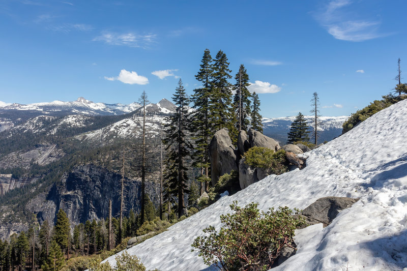 Mount Starr King from the snow covered Panorama Trail