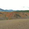 Painted Dunes on the southeast side of Cinder Cone, seen from Nobles Emigrant Trail (East). In the distance to the southeast is Mt. Hoffman, 7,833 ft.