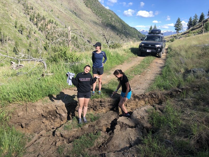 Road washout 2 miles from trailhead.