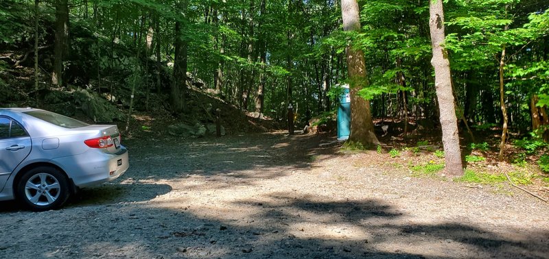 The parking area at the trailhead