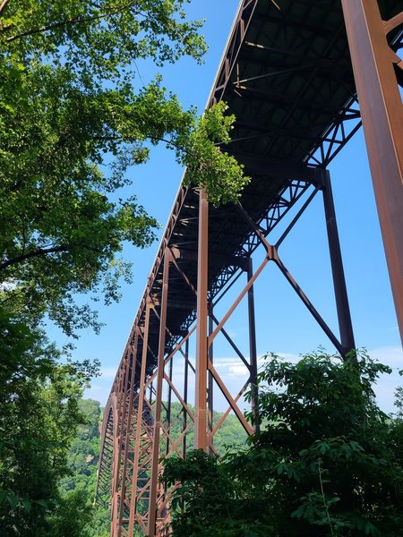 Passing under the New River Gorge Bridge.