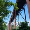 Passing under the New River Gorge Bridge.