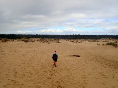 Crossing the dunes toward the beach