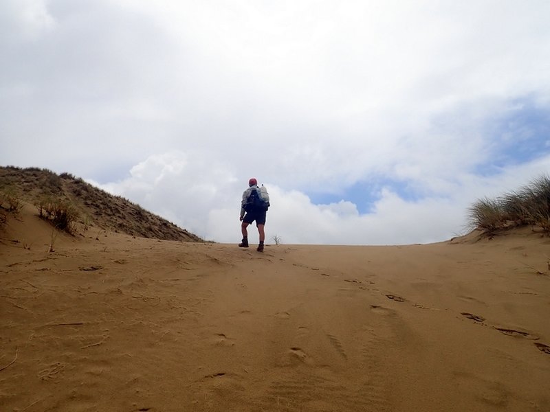 Climbing the dune to the southern viewing platform