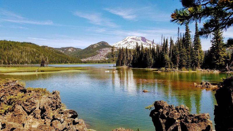 View of South Sister looking across Sparks Lake