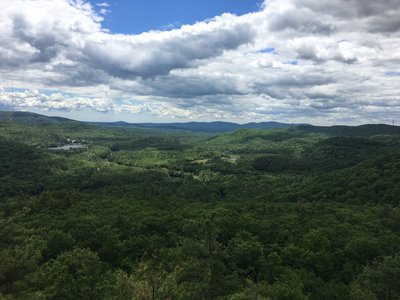Overlooking the hill and mountains near Cornish