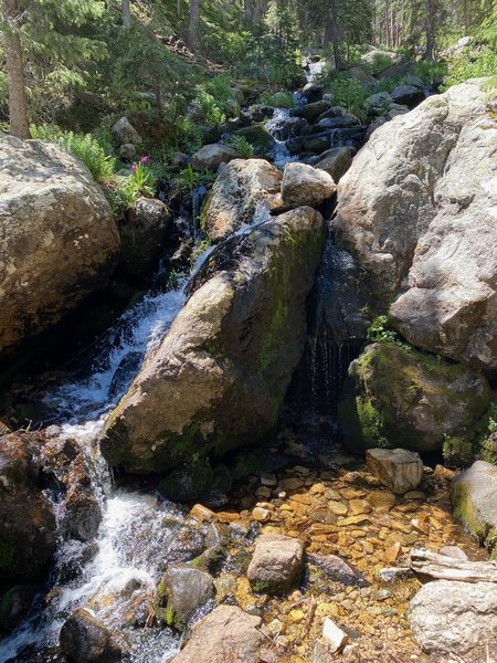 Constant water features as you head up to Nambe Lake