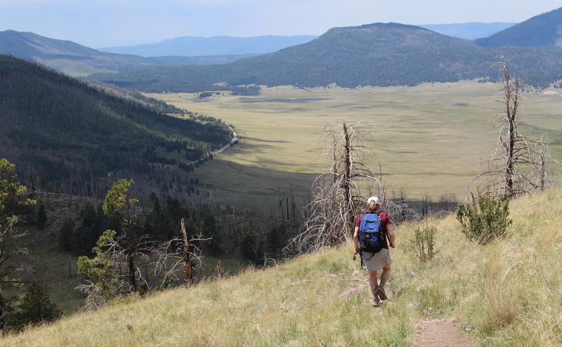 Looking down into Valles Caldera