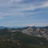 From left to right: Mount St Helens, Mount Rainier, Mount Adams, Mount Hood