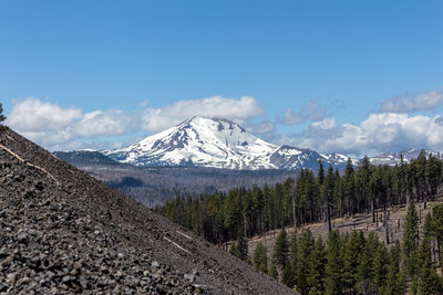 Lassen Peak from the the demanding ascent on Cinder Cone