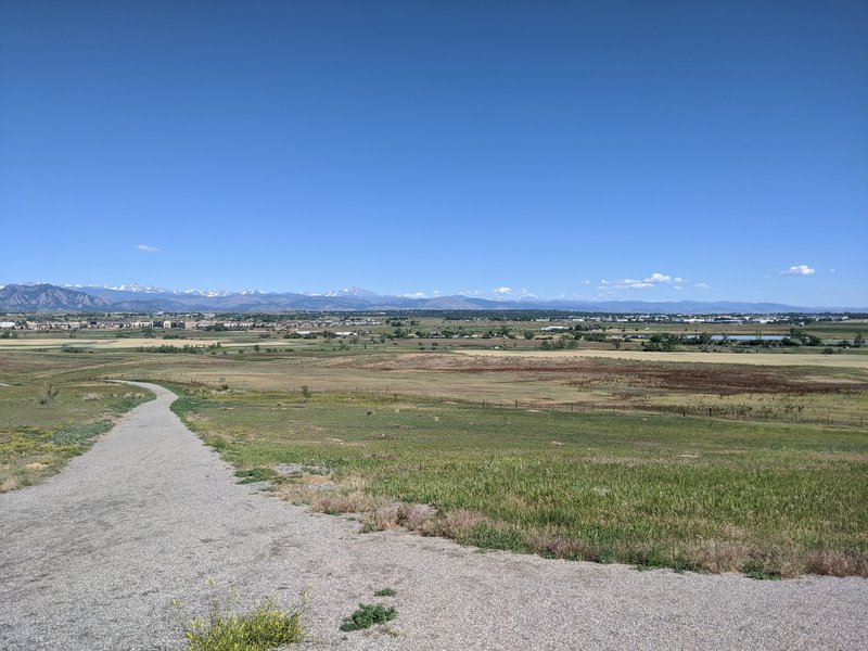 View of the front range early on Lake Link trail.