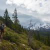 The fairly open trail results in near-constant vistas of Jefferson from 1/3 of the way on up.