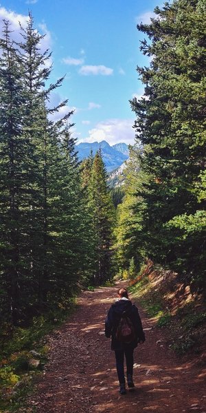 Descending from Elbow Lake.