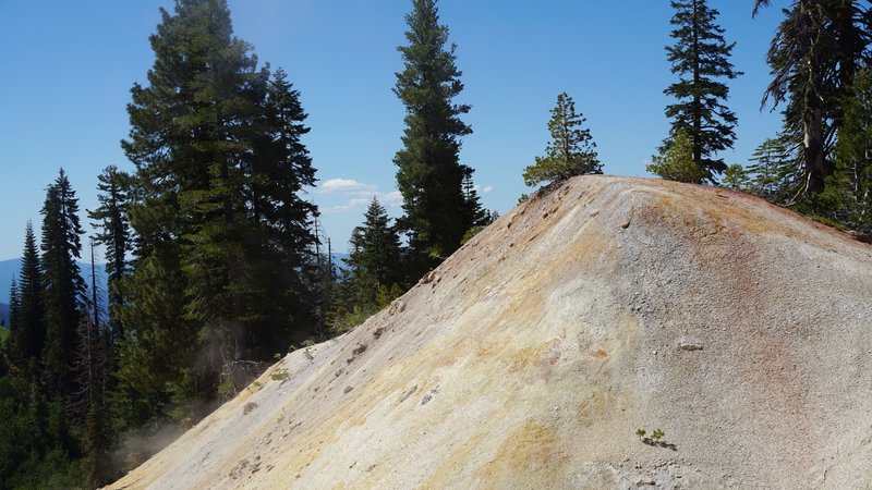 A sulphur-stained hill near the Sulphur Works.
