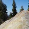 A sulphur-stained hill near the Sulphur Works.