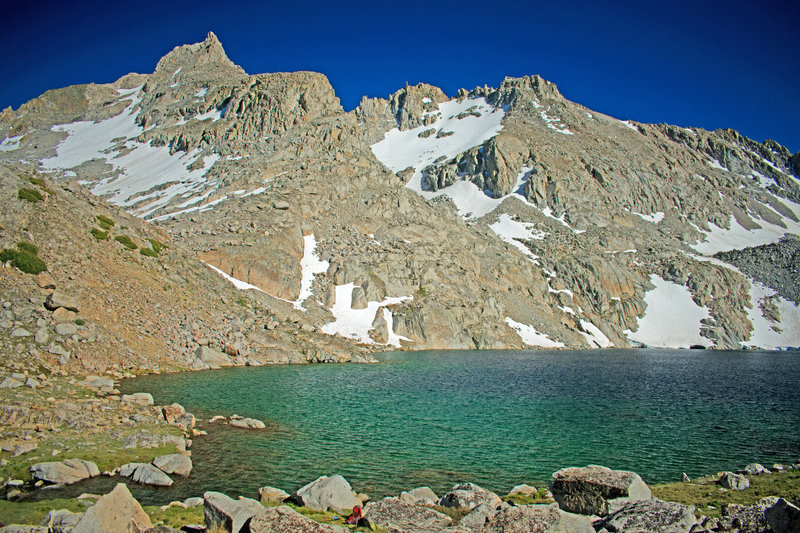 Echo Lake with Mt. Powell (13,386 feet) in the right center.