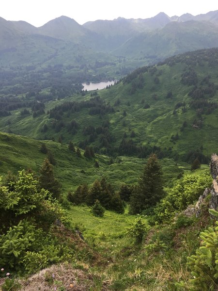 View east of the reservoir and Three Sisters area.