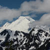 Mount Baker framed by clouds