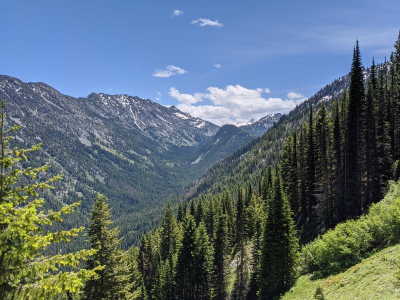 View from trail halfway up to the lake.