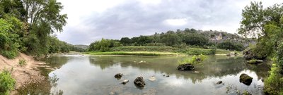 View of Colorado River from the riverbank near Gorman Falls