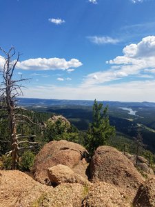 View of Catamount Reservoir from the top of Raspberry Mountain.