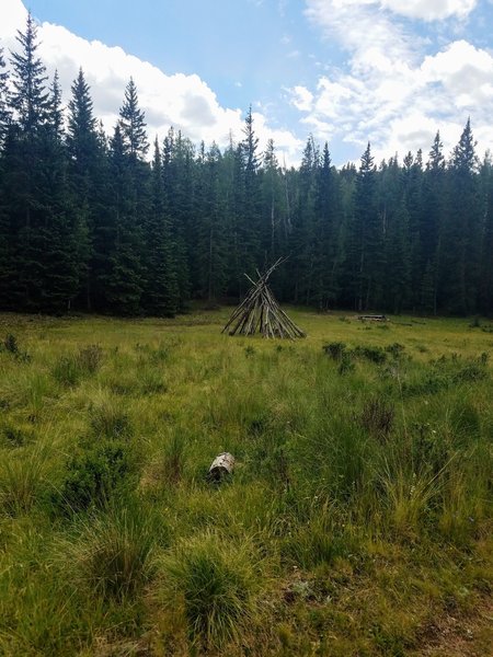 A shelter along the lower part of the trail.