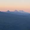The three sisters from sunrise on Bachelor Mountain.