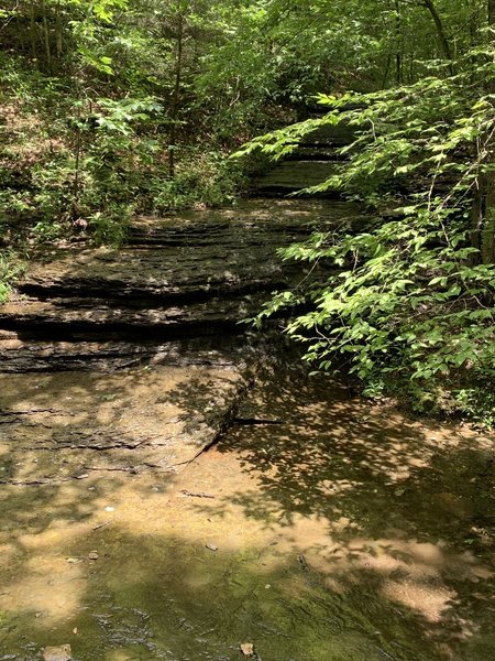 Shale waterfall into the Beaman Park Creek.