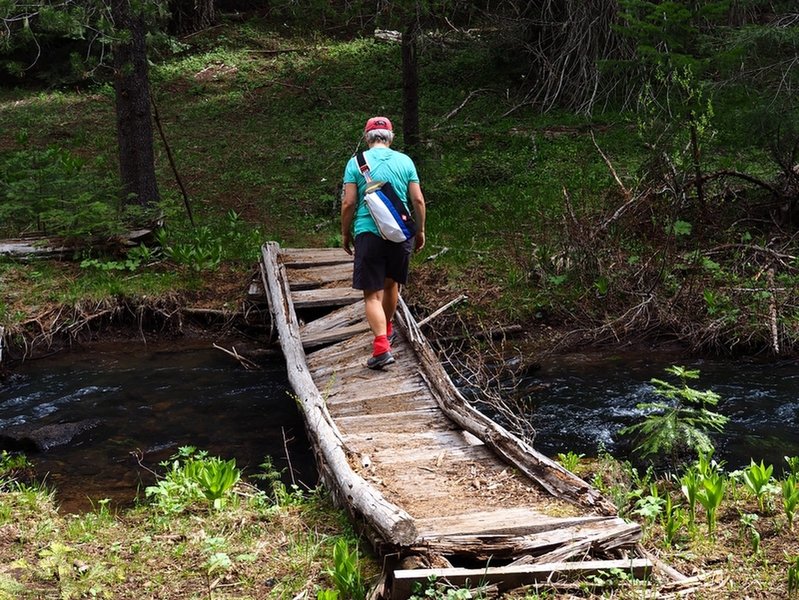 Crossing a tributary of Beaver Dam Creek north of Daley Campground.