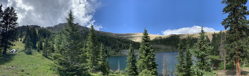 Pano of Boulder Lake at trail end