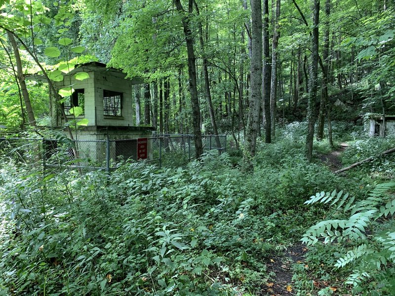 View west of the old prison mines