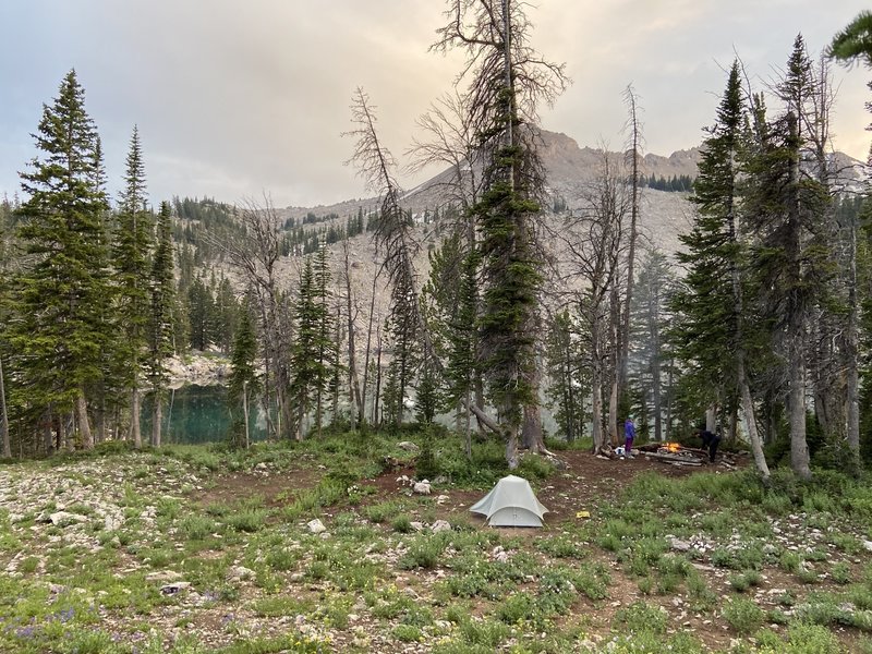 Camping space at Blue Miner Lake