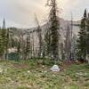 Camping space at Blue Miner Lake