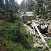 Tree Fall and Boulders creating falls in the stream