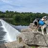 Checking out the spillway of Dam #5 just across the bridge from the start of this section.