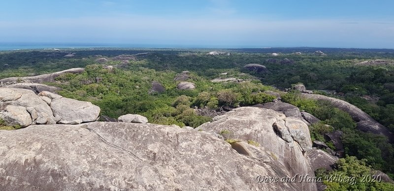 View to the ocean from the top of the rock at Kudumbigala.