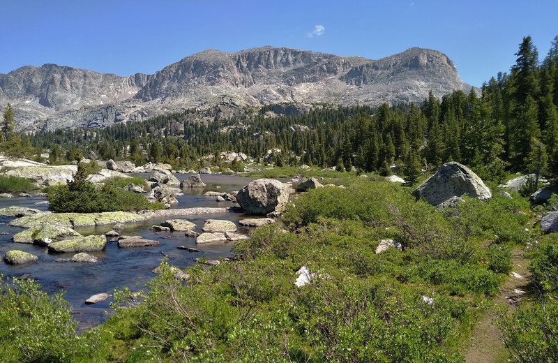 Cook Lake Loop follows Pole Creek upstream to the first Cook Lake.