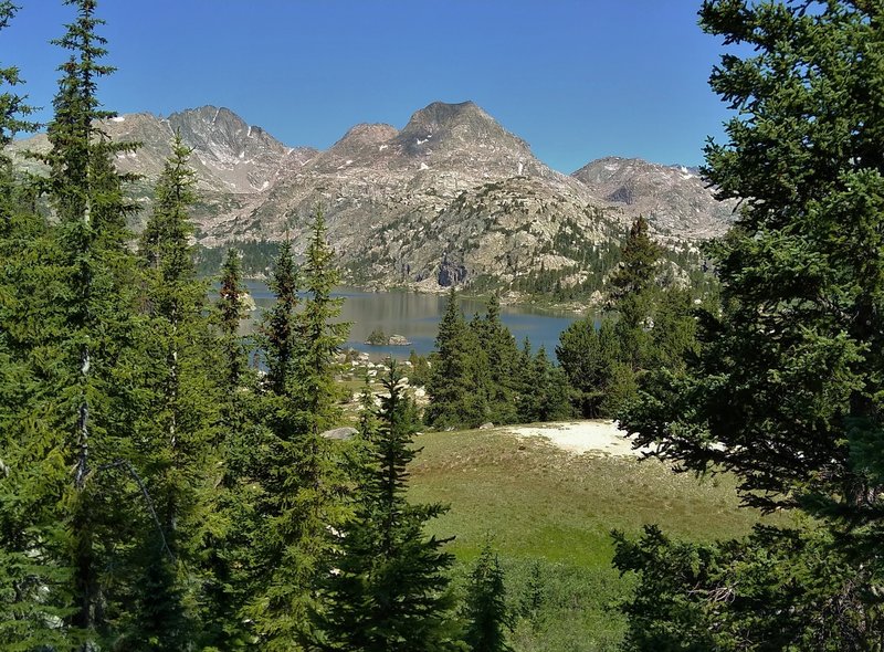 The second Cook Lake, below,  is in a basin at the foot of Mt. Lester's two peaks.