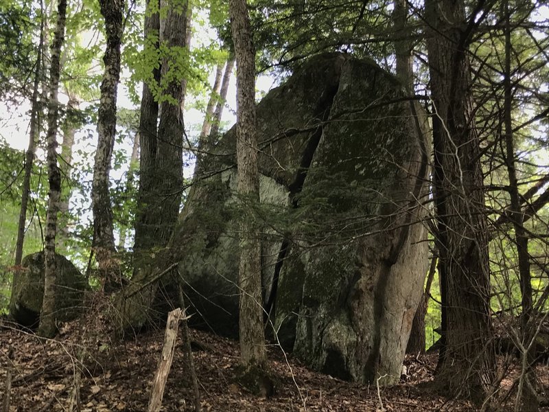 Cracked boulder.