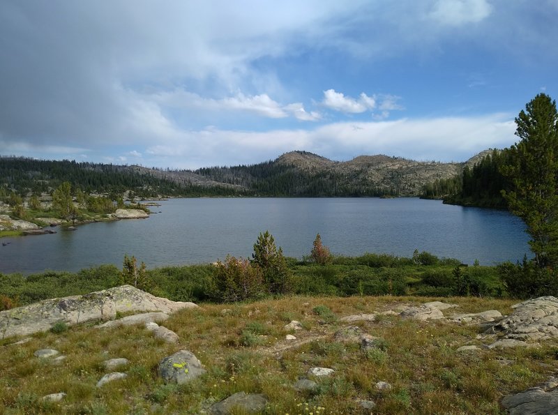 North Fork Lake looking southeast from its northwestern corner along the North Fork Lake Bypass Trail.