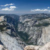 Half Dome and the inverse tunnel view through Yosemite Valley