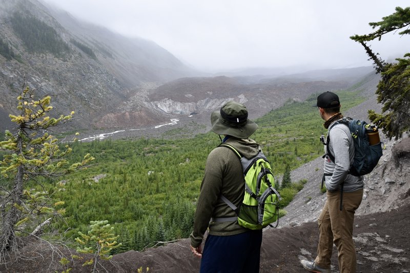 At the end of the maintained trail, you get a good view of the terminus. On a clear day the rest of the glacier and the mountain are visible.