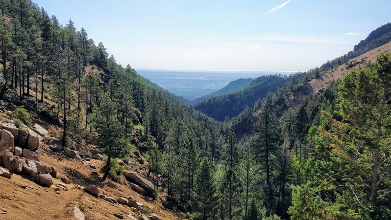 A view of Colorado Springs from the upper portion of Seven Bridges.