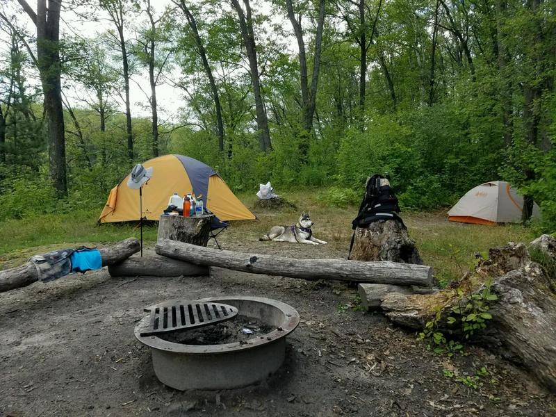 South Hoist Lake site, on bluff overlooking lake.