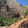 Red stone steps help with the more steep sections.