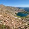 Looking down at Heart Lake