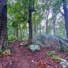 The fog squeezing in on the trail.