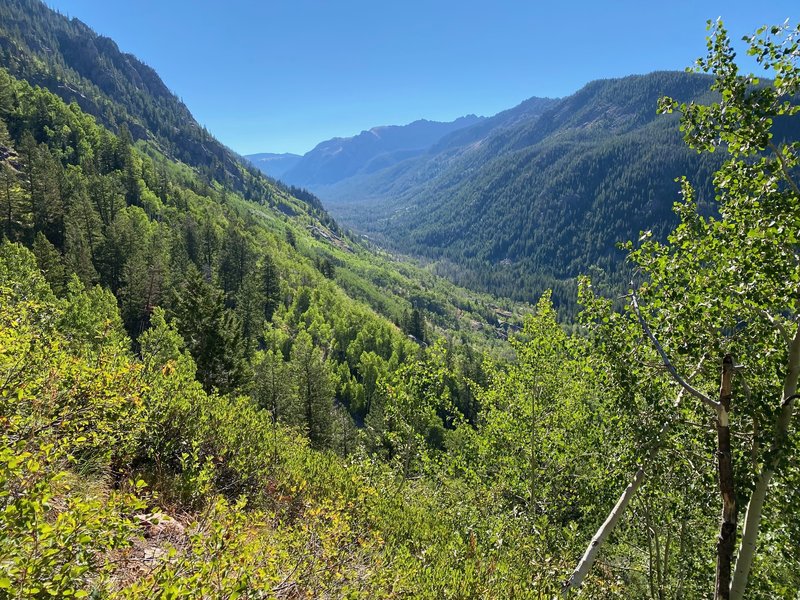 Gore Creek valley stretching off far below.