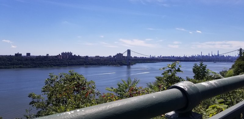 Far few of the GWB and Hudson River from the height of the trail.