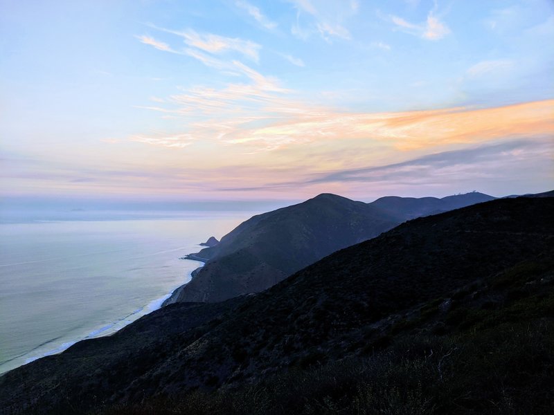 Point Mugu and Mugu Peak at sunset.